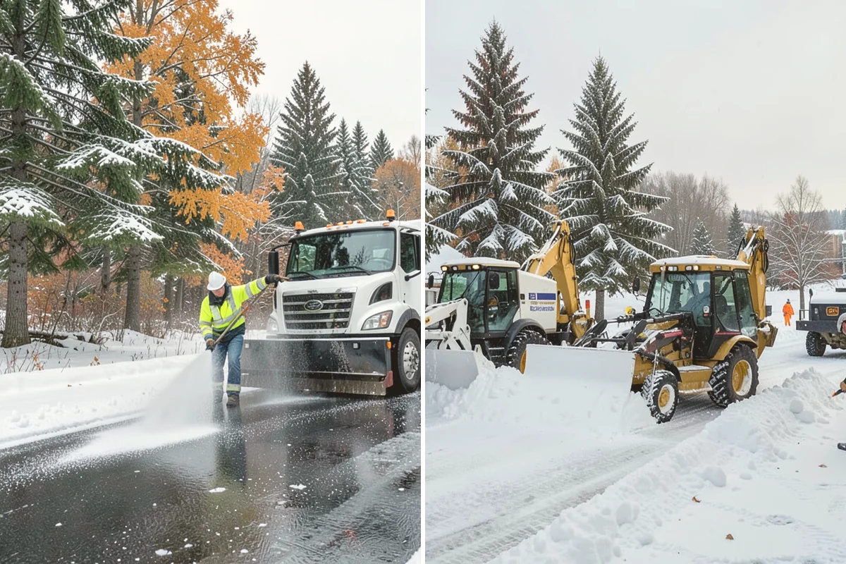 Gas Station Parking Lot Snow Removal in Sammamish, King County, WA - Map pump lanes, parking, and the store approach with the operator