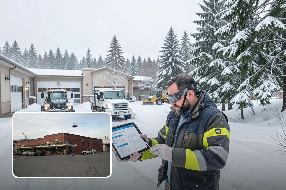 Gas Station Parking Lot Snow Removal in Sedro-Woolley, Skagit County, WA - Pump lanes and parking stay open for constant fuel traffic