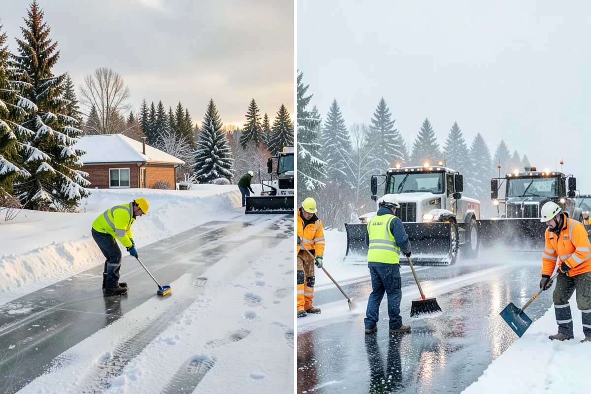 Gas Station Parking Lot Snow Removal in Sedro-Woolley, Skagit County, WA - Map pump lanes, parking, and the store approach with the operator