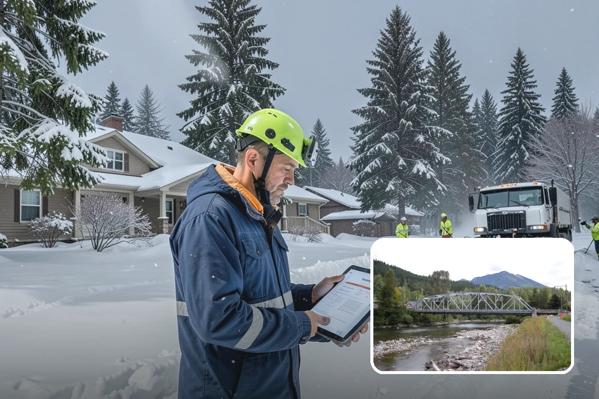 Gas Station Parking Lot Snow Removal in Skykomish, King County, WA - Pump lanes and parking stay open for constant fuel traffic