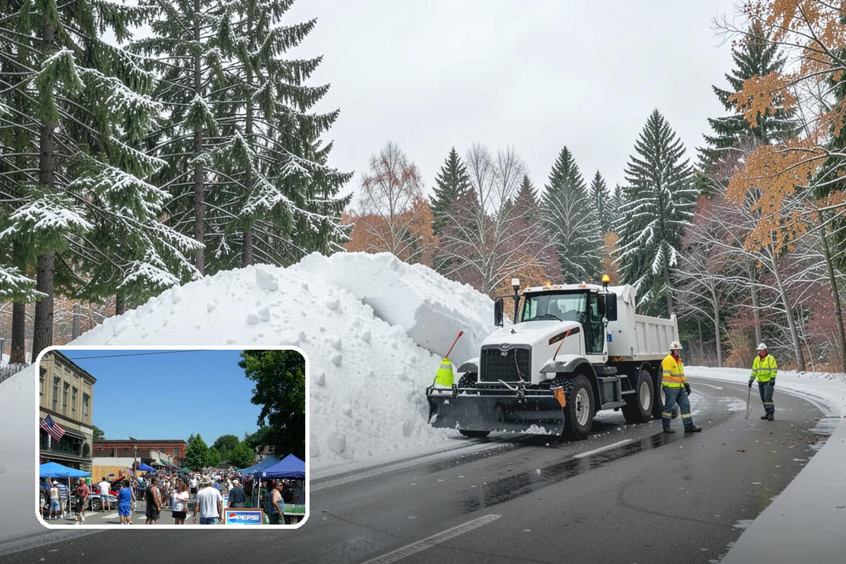 Gas Station Parking Lot Snow Removal in Snohomish, Snohomish County, WA - Pump lanes and parking stay open for constant fuel traffic