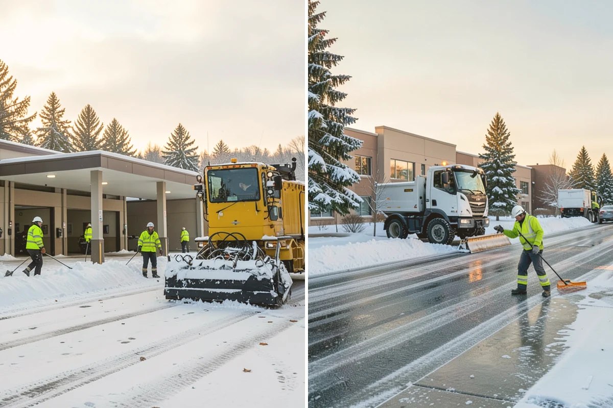 Gas Station Parking Lot Snow Removal in Snohomish, Snohomish County, WA - Map pump lanes, parking, and the store approach with the operator