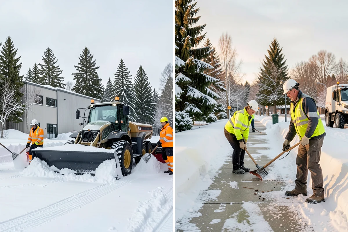 Gas Station Parking Lot Snow Removal in Snoqualmie, King County, WA - Map pump lanes, parking, and the store approach with the operator