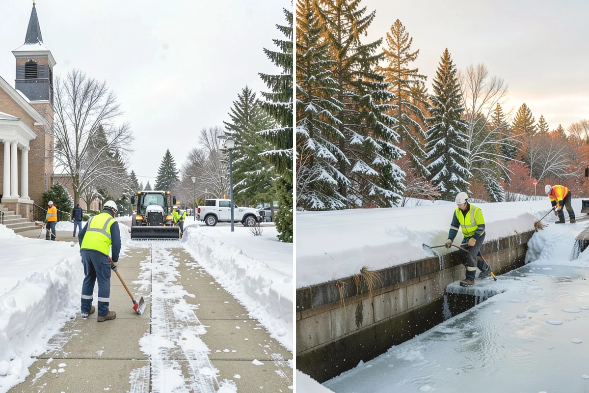 Gas Station Parking Lot Snow Removal in Tukwila, King County, WA - Map pump lanes, parking, and the store approach with the operator