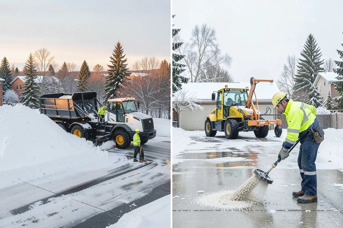 Gas Station Parking Lot Snow Removal in Woodinville, King County, WA - Map pump lanes, parking, and the store approach with the operator