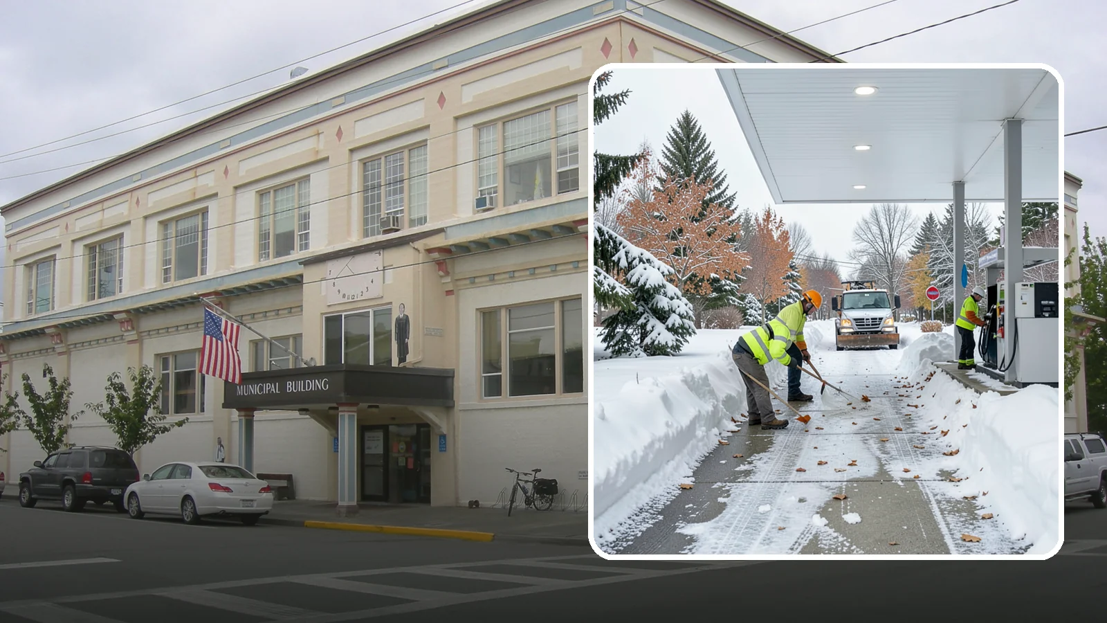Gas Station Sidewalk Clearing in Anacortes, Skagit County, WA - Store-entrance and pump-walk clearing for Western Washington gas stations, keeping the high-turnover foot traffic safe around the...