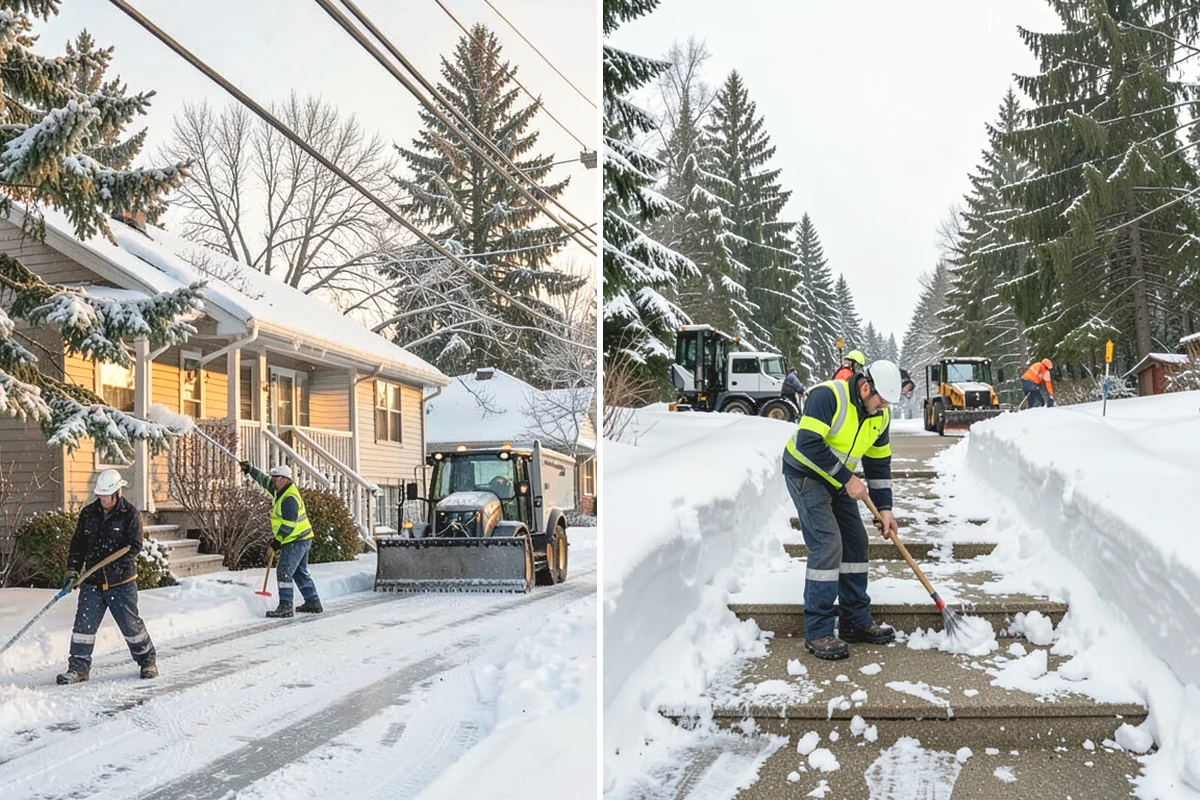 Gas Station Sidewalk Clearing in Anacortes, Skagit County, WA - Clear the store entrance and threshold before it packs down