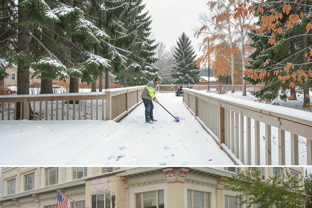 Gas Station Sidewalk Clearing in Anacortes, Skagit County, WA - Gas station demand is steady from late November through February, with 24-hour turnover keeping threshold ice a constant refreeze...