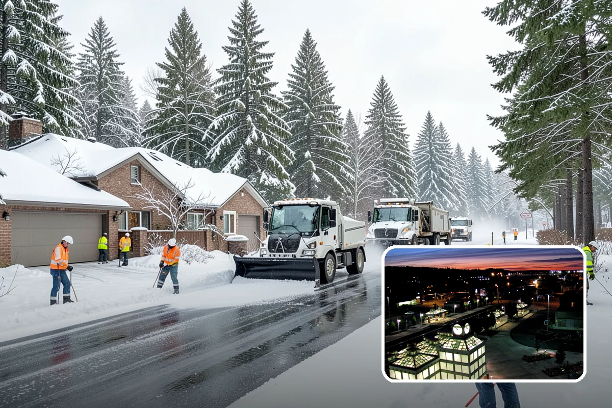 Gas Station Sidewalk Clearing in Auburn, King County, WA - Store entrance and pump-island walks kept clear around the clock
