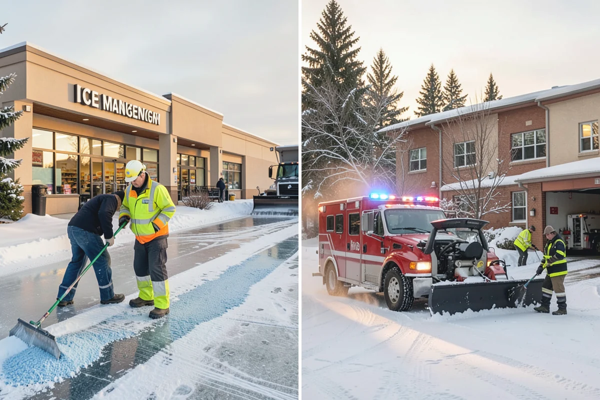 Gas Station Sidewalk Clearing in Beaux Arts Village, King County, WA - Clear the store entrance and threshold before it packs down