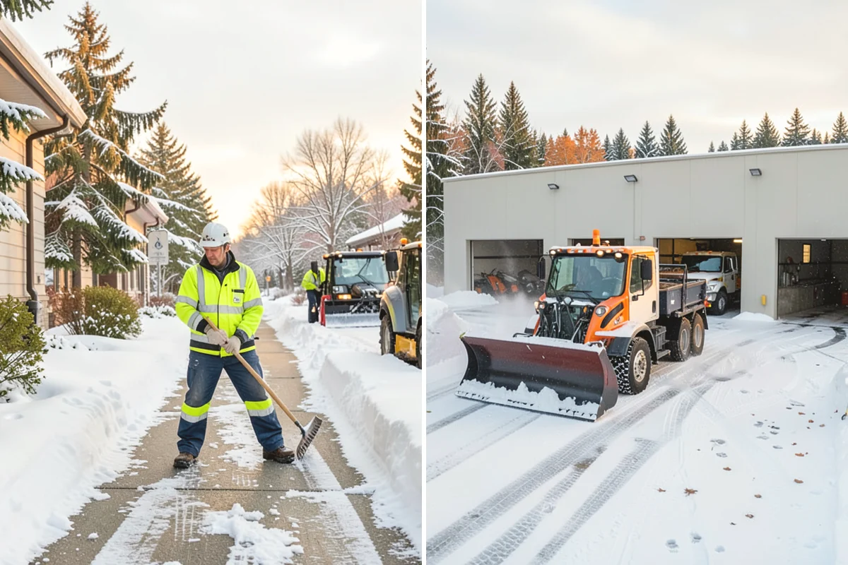 Gas Station Sidewalk Clearing in Black Diamond, King County, WA - Clear the store entrance and threshold before it packs down