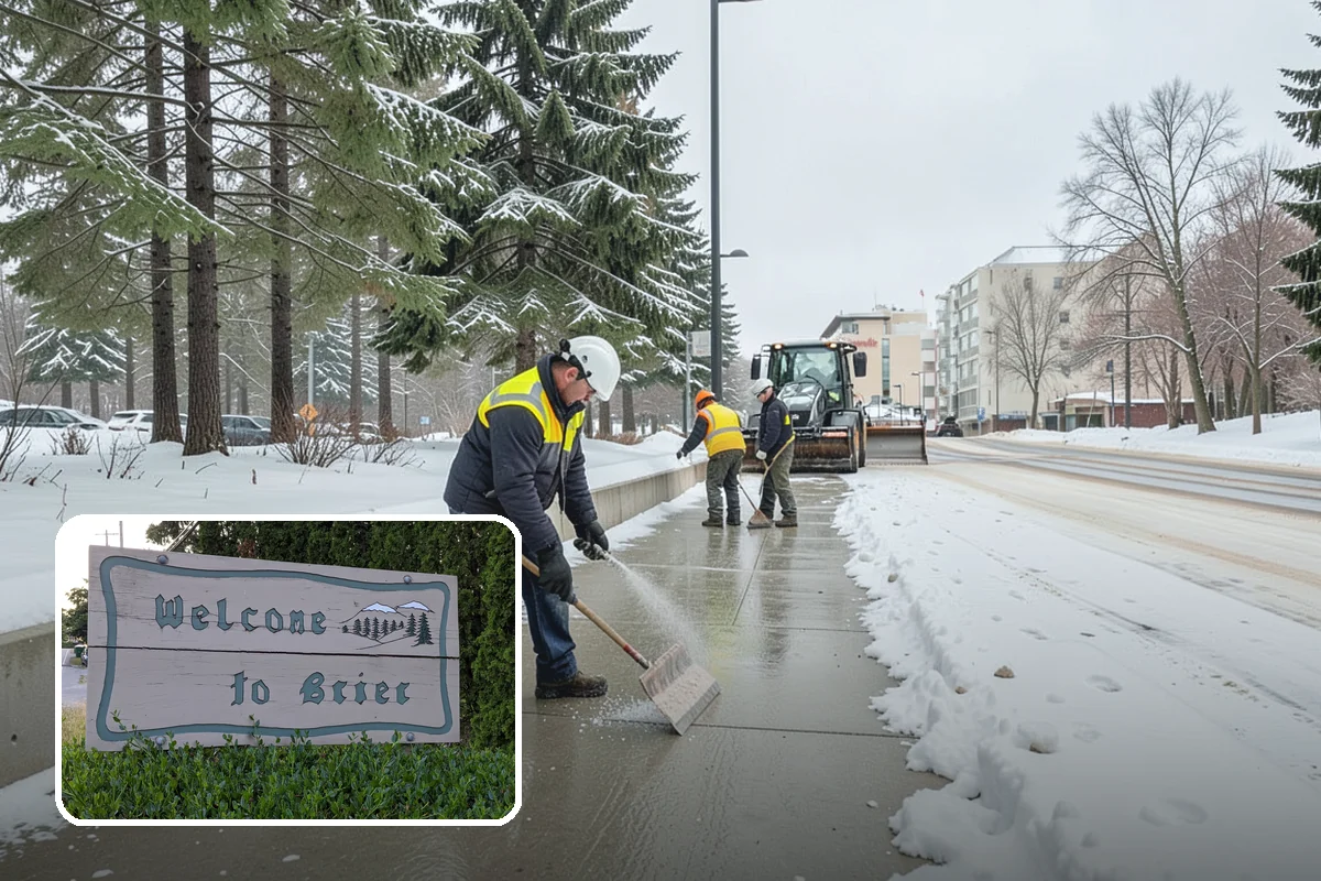 Gas Station Sidewalk Clearing in Brier, Snohomish County, WA - Store entrance and pump-island walks kept clear around the clock