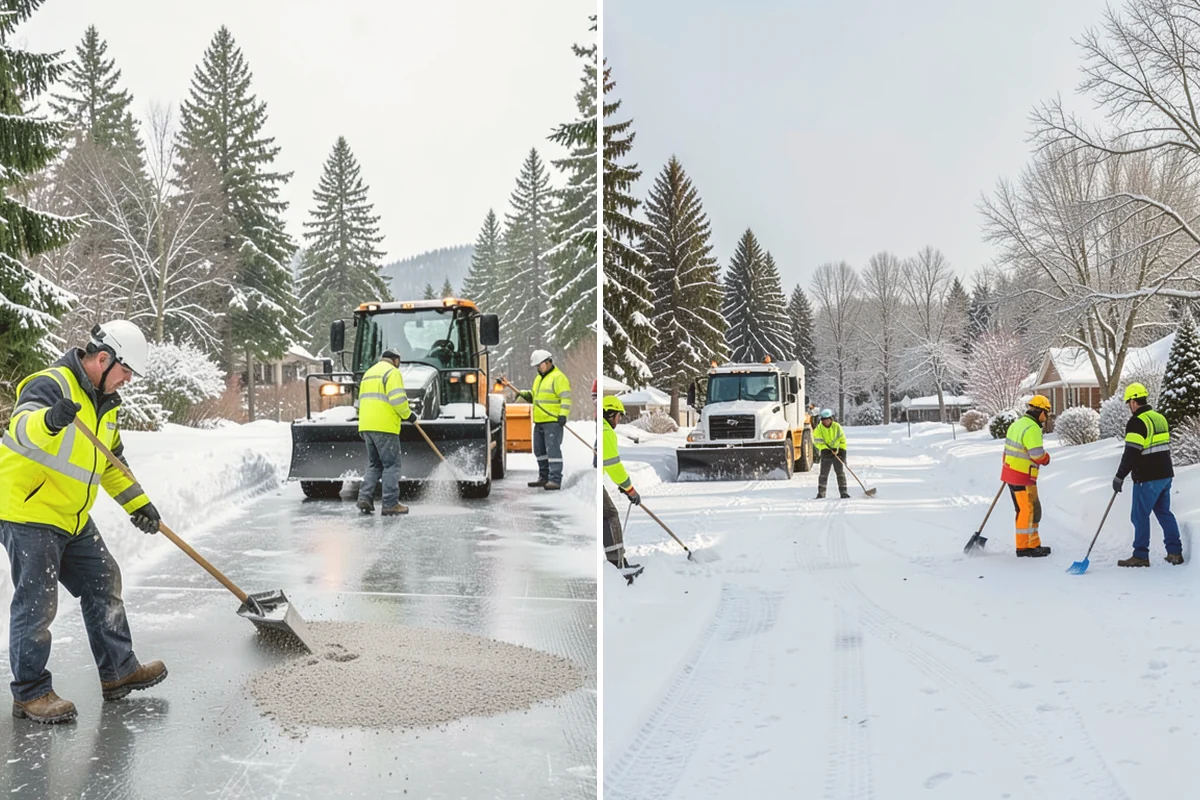 Gas Station Sidewalk Clearing in Brier, Snohomish County, WA - Clear the store entrance and threshold before it packs down