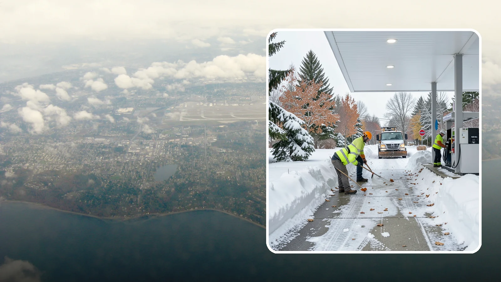 Gas Station Sidewalk Clearing in Burien, King County, WA - Store-entrance and pump-walk clearing for Western Washington gas stations, keeping the high-turnover foot traffic safe around the...