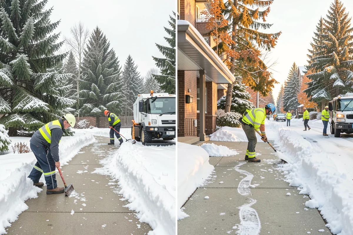 Gas Station Sidewalk Clearing in Burien, King County, WA - Clear the store entrance and threshold before it packs down