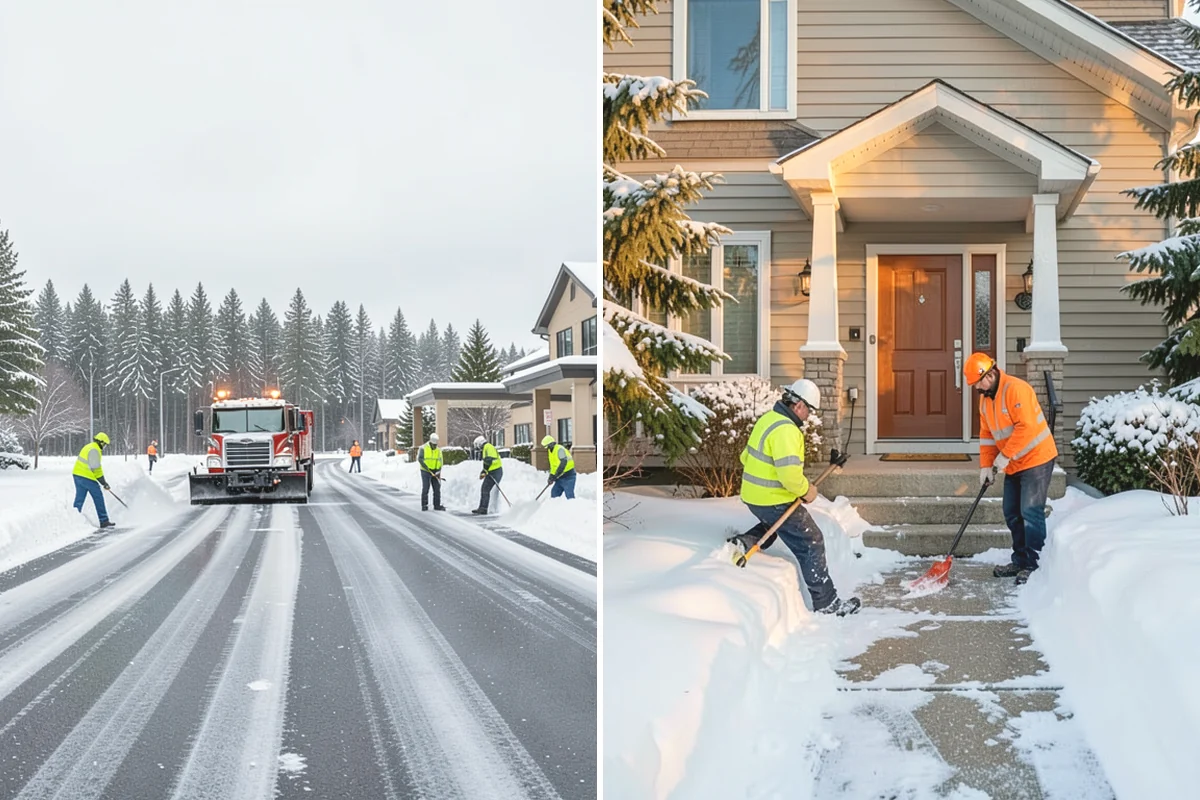 Gas Station Sidewalk Clearing in Burlington, Skagit County, WA - Clear the store entrance and threshold before it packs down