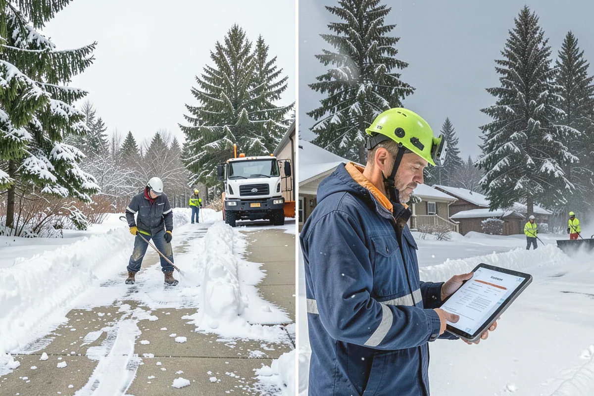 Gas Station Sidewalk Clearing in Carnation, King County, WA - Clear the store entrance and threshold before it packs down