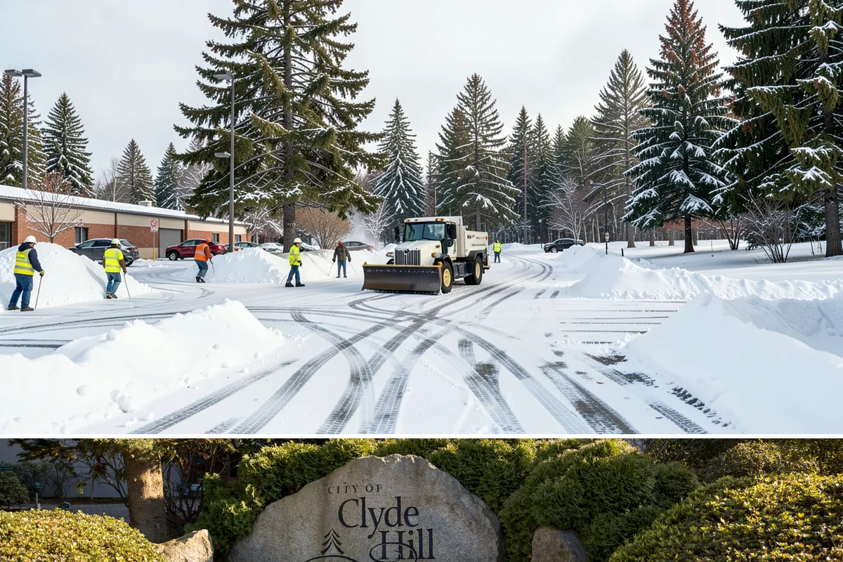 Gas Station Sidewalk Clearing in Clyde Hill, King County, WA - Gas station demand is steady from late November through February, with 24-hour turnover keeping threshold ice a constant refreeze...