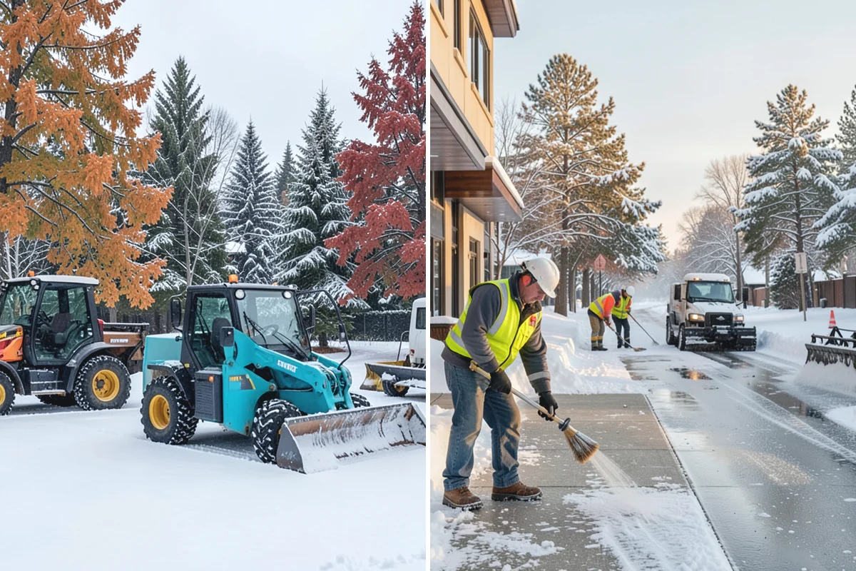 Gas Station Sidewalk Clearing in Coupeville, Island County, WA - Clear the store entrance and threshold before it packs down