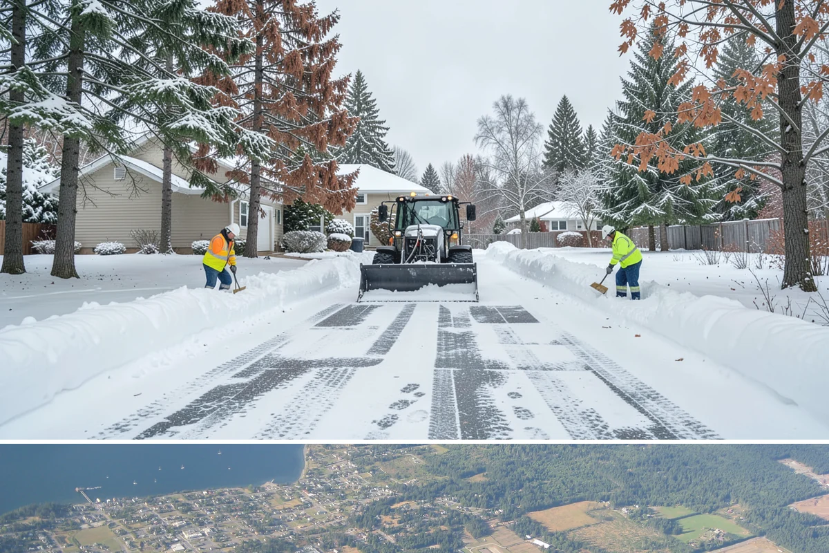 Gas Station Sidewalk Clearing in Coupeville, Island County, WA - Gas station demand is steady from late November through February, with 24-hour turnover keeping threshold ice a constant refreeze...