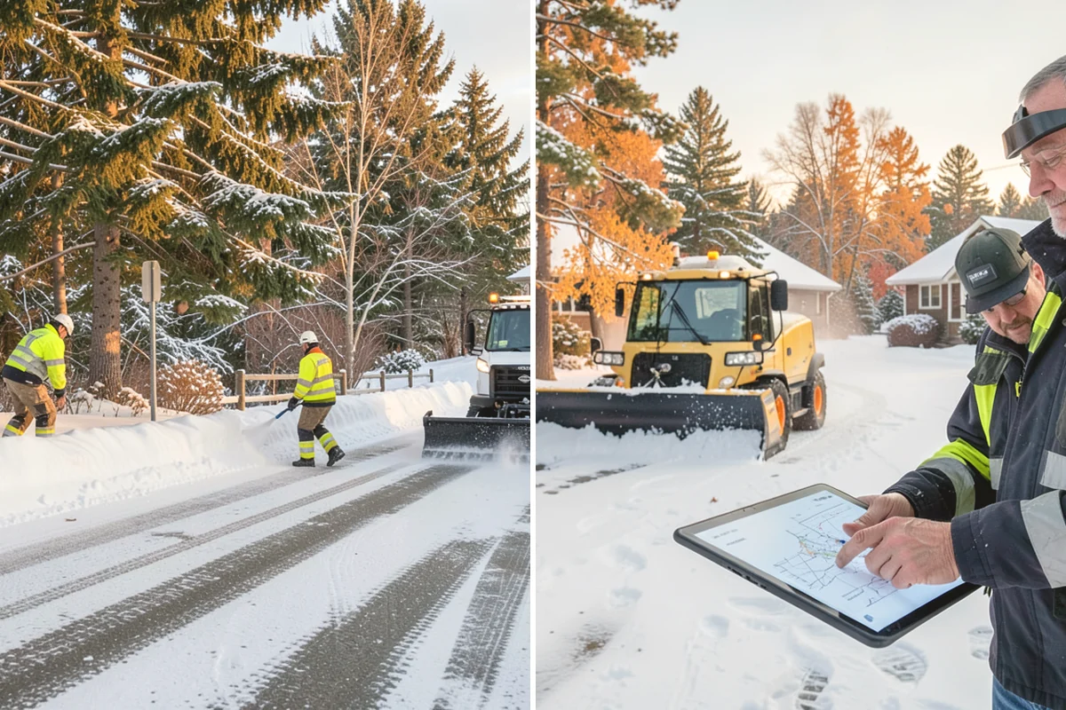 Gas Station Sidewalk Clearing in Covington, King County, WA - Clear the store entrance and threshold before it packs down