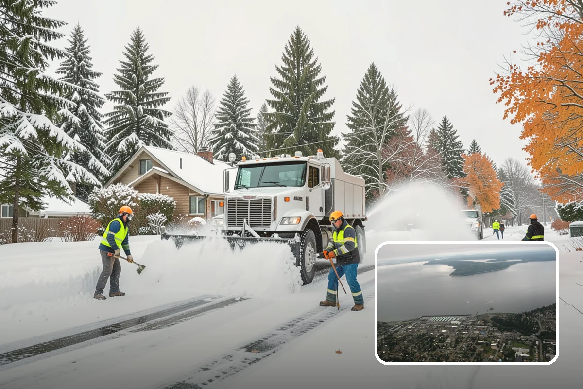 Gas Station Sidewalk Clearing in Des Moines, King County, WA - Store entrance and pump-island walks kept clear around the clock