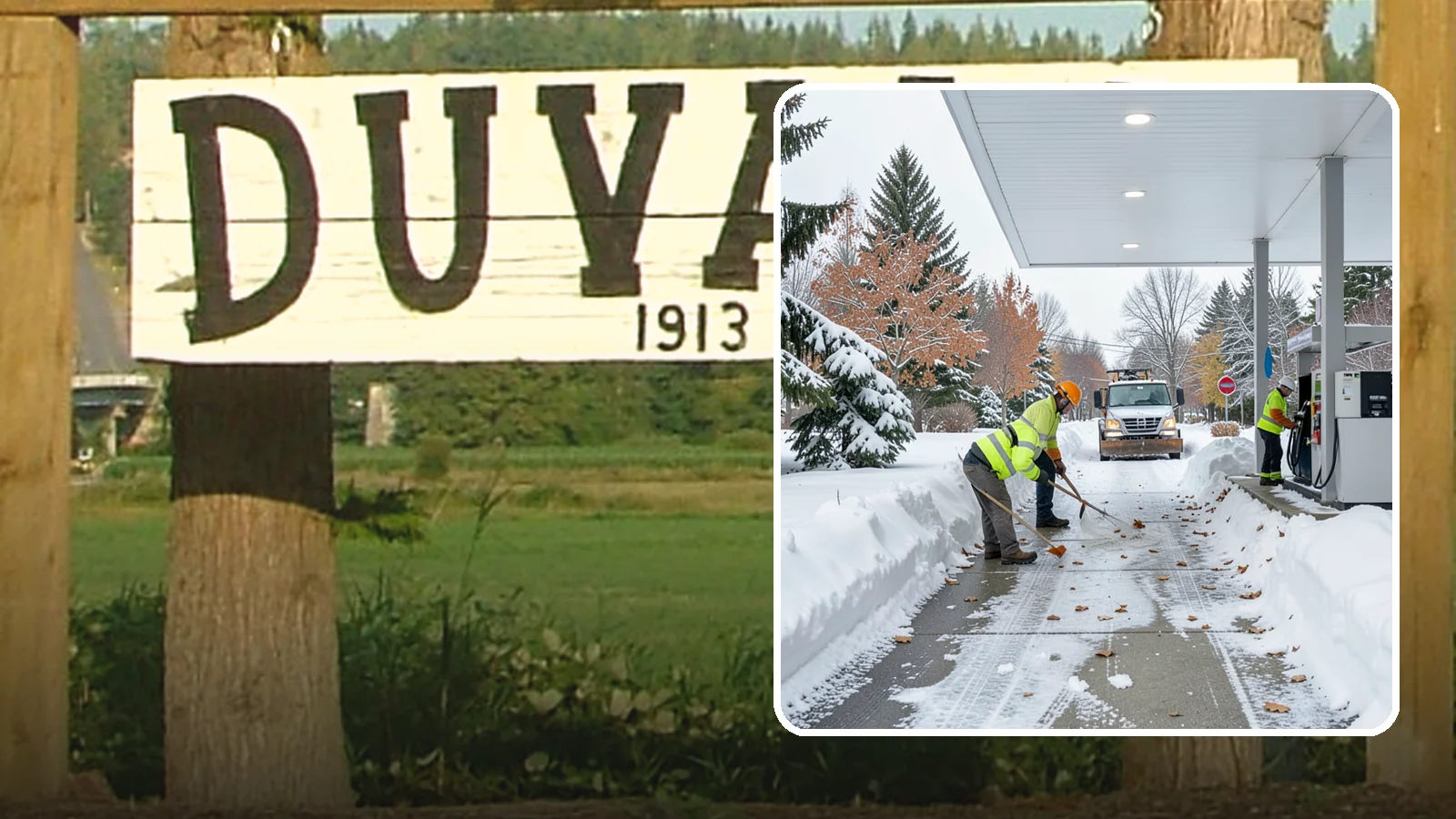 Gas Station Sidewalk Clearing in Duvall, King County, WA - Store-entrance and pump-walk clearing for Western Washington gas stations, keeping the high-turnover foot traffic safe around the...