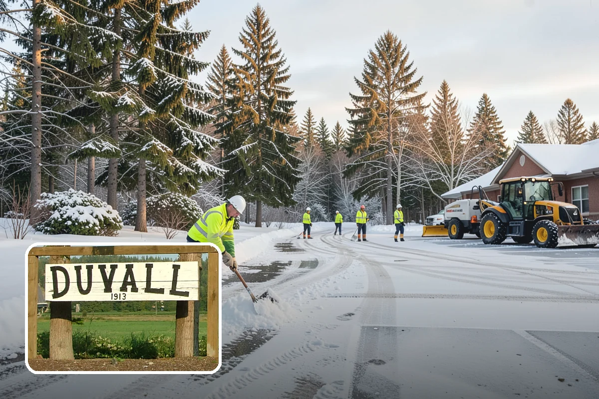 Gas Station Sidewalk Clearing in Duvall, King County, WA - Store entrance and pump-island walks kept clear around the clock