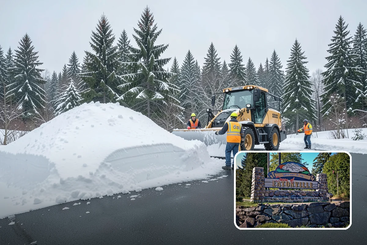 Gas Station Sidewalk Clearing in Eatonville, Pierce County, WA - Store entrance and pump-island walks kept clear around the clock