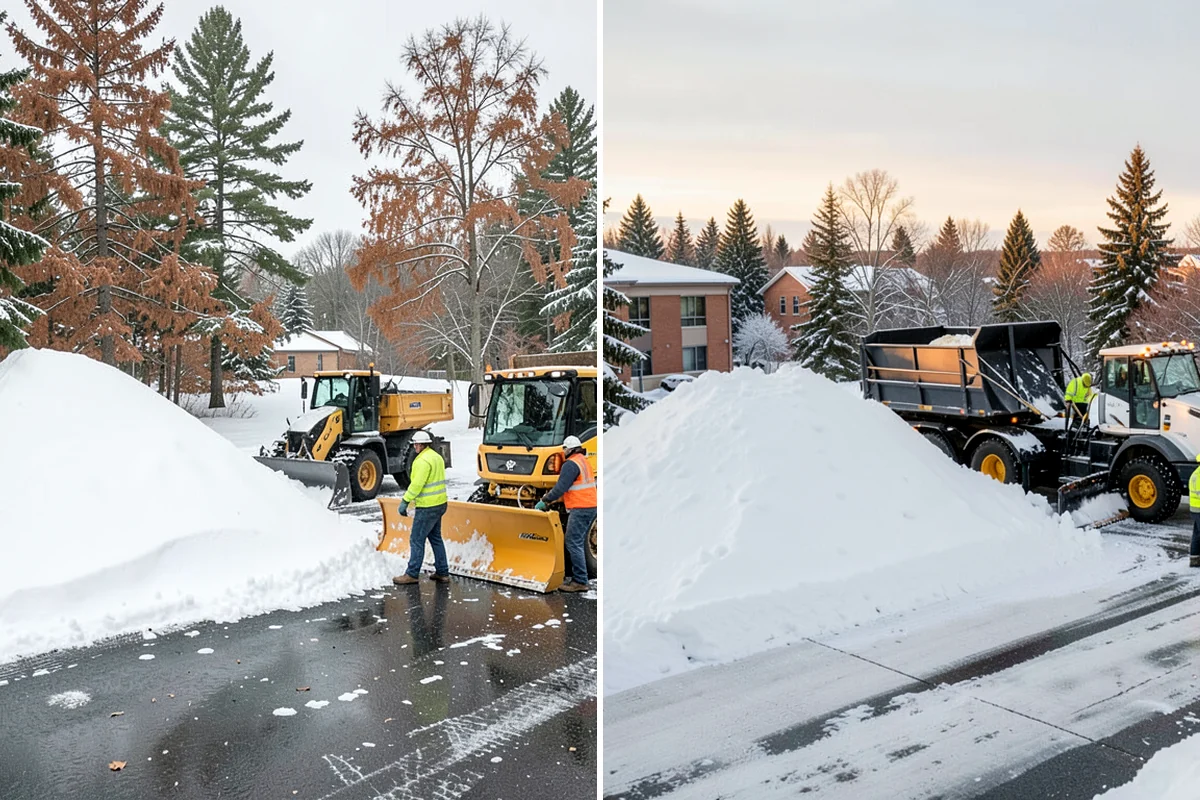 Gas Station Sidewalk Clearing in Fircrest, Pierce County, WA - Clear the store entrance and threshold before it packs down