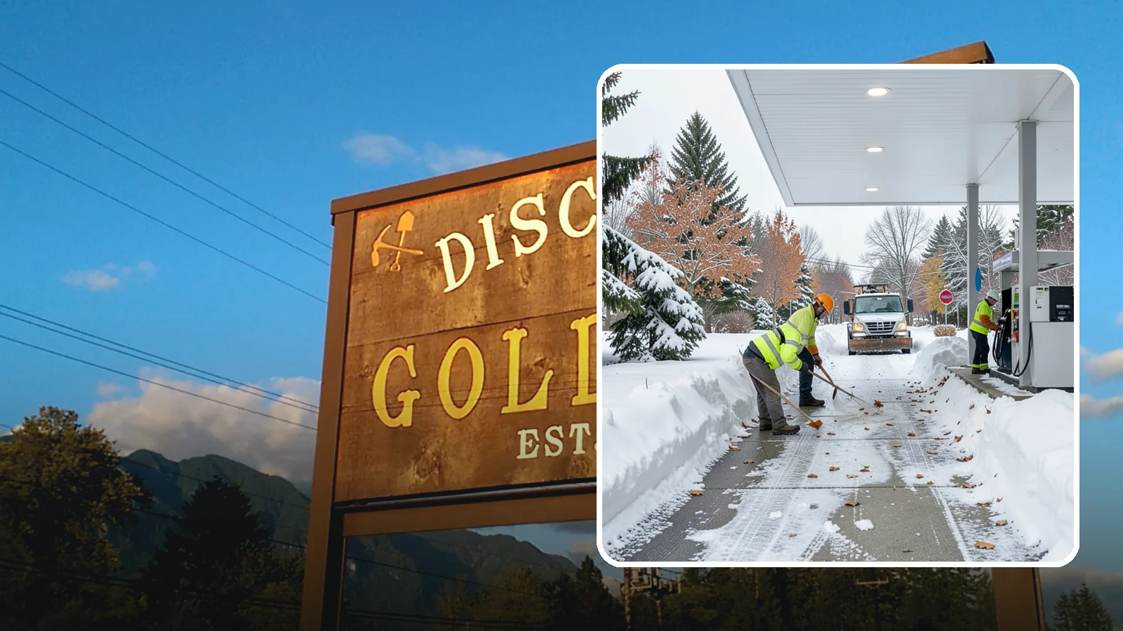 Gas Station Sidewalk Clearing in Gold Bar, Snohomish County, WA - Store-entrance and pump-walk clearing for Western Washington gas stations, keeping the high-turnover foot traffic safe around the...