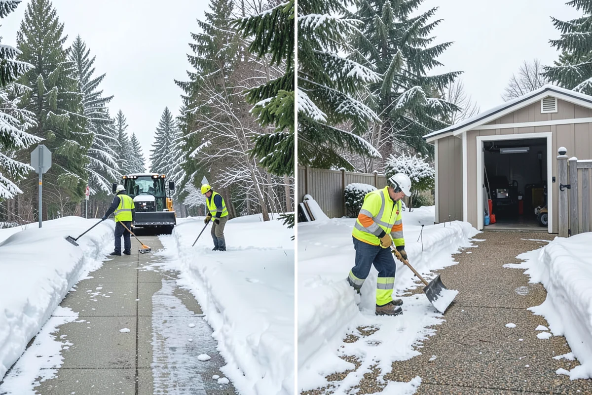 Gas Station Sidewalk Clearing in Gold Bar, Snohomish County, WA - Clear the store entrance and threshold before it packs down