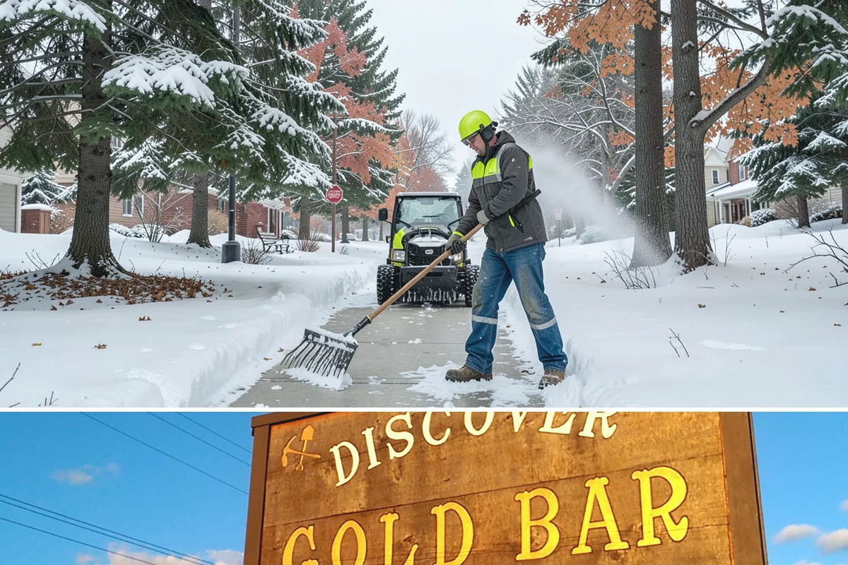 Gas Station Sidewalk Clearing in Gold Bar, Snohomish County, WA - Gas station demand is steady from late November through February, with 24-hour turnover keeping threshold ice a constant refreeze...