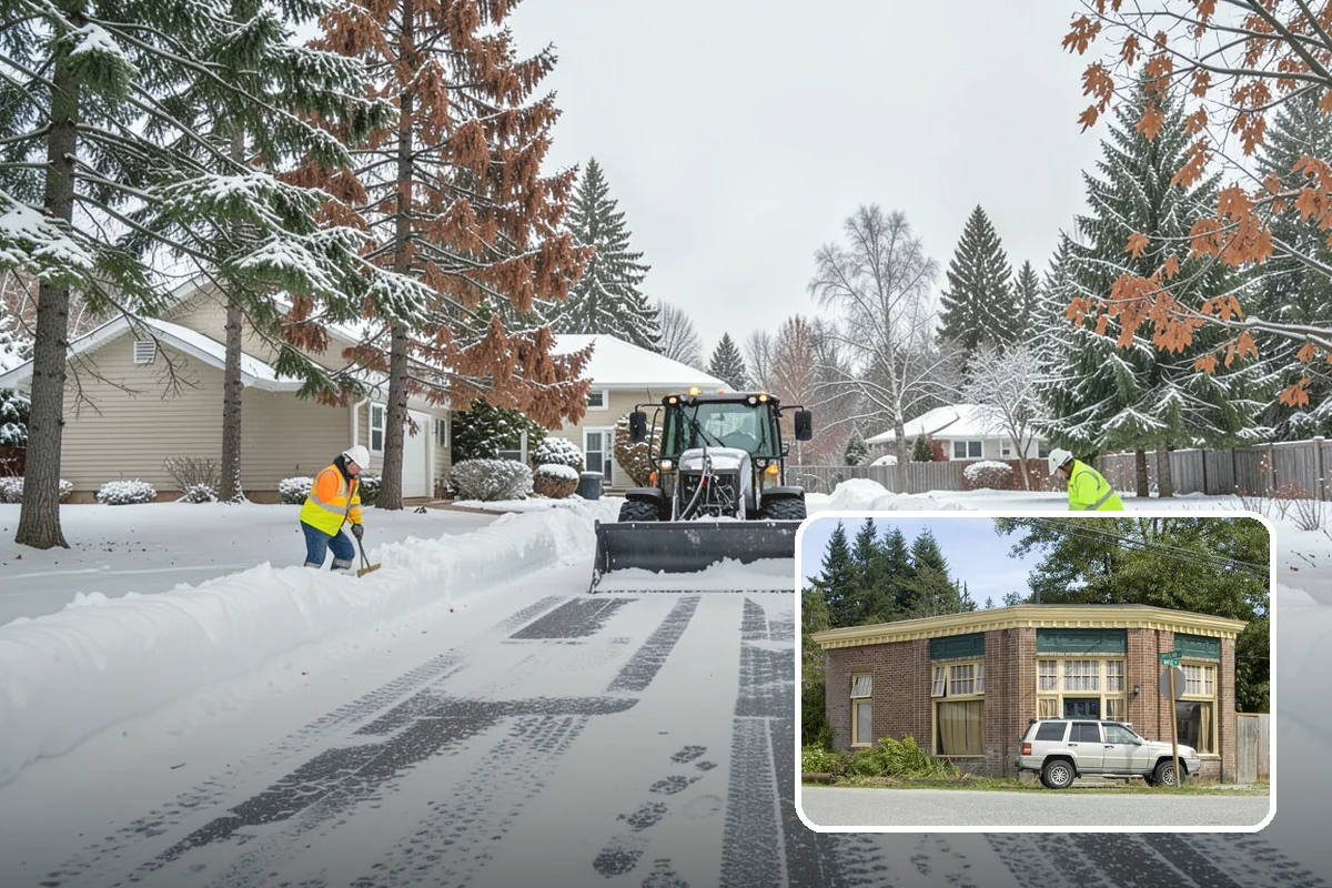 Gas Station Sidewalk Clearing in Hamilton, Skagit County, WA - Store entrance and pump-island walks kept clear around the clock