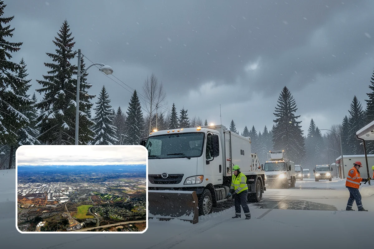 Gas Station Sidewalk Clearing in Kent, King County, WA - Store entrance and pump-island walks kept clear around the clock