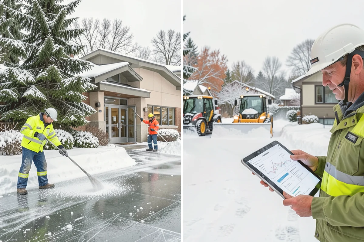 Gas Station Sidewalk Clearing in Kent, King County, WA - Clear the store entrance and threshold before it packs down