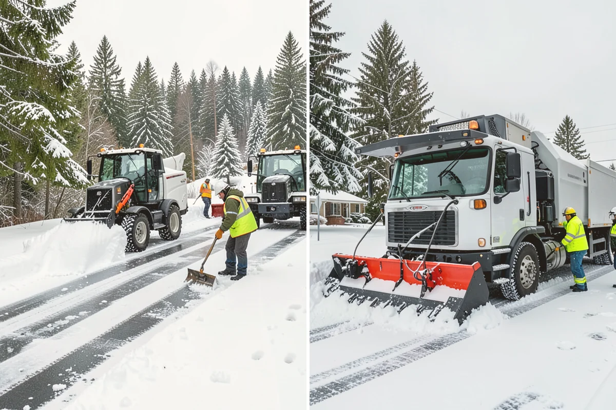 Gas Station Sidewalk Clearing in Kirkland, King County, WA - Clear the store entrance and threshold before it packs down