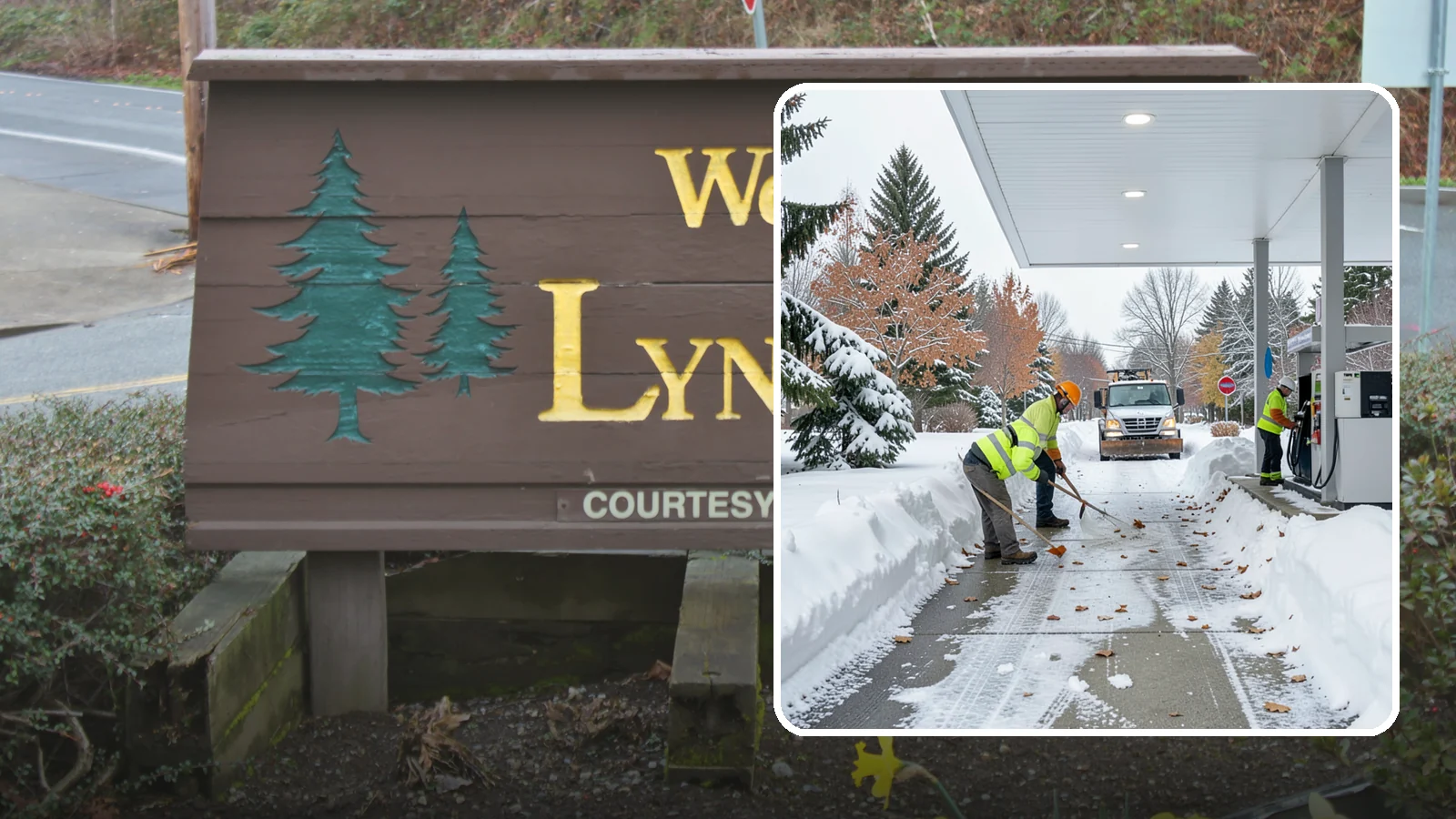Gas Station Sidewalk Clearing in Lynnwood, Snohomish County, WA - Store-entrance and pump-walk clearing for Western Washington gas stations, keeping the high-turnover foot traffic safe around the...