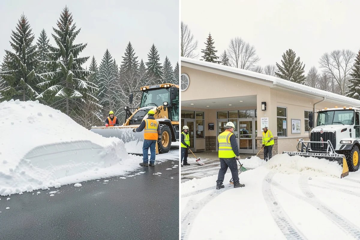 Gas Station Sidewalk Clearing in Lynnwood, Snohomish County, WA - Clear the store entrance and threshold before it packs down