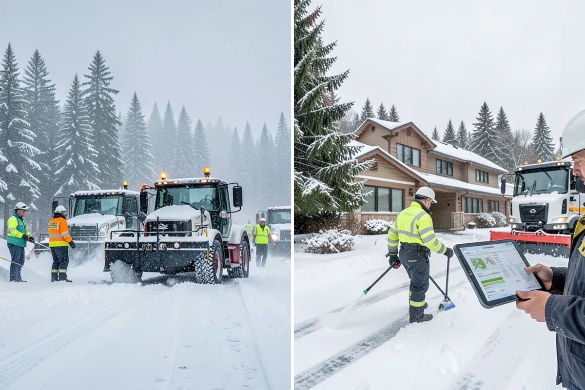 Gas Station Sidewalk Clearing in Maple Valley, King County, WA - Clear the store entrance and threshold before it packs down