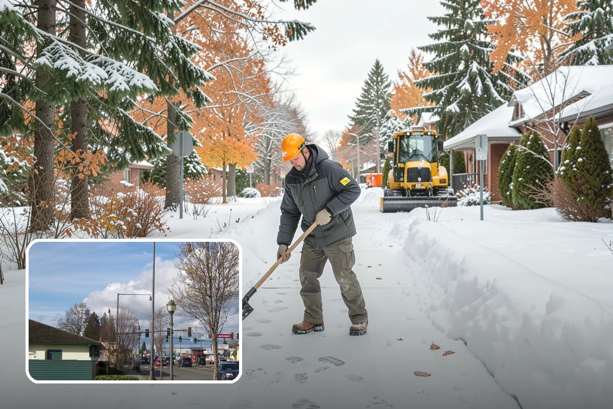 Gas Station Sidewalk Clearing in Marysville, Snohomish County, WA - Store entrance and pump-island walks kept clear around the clock