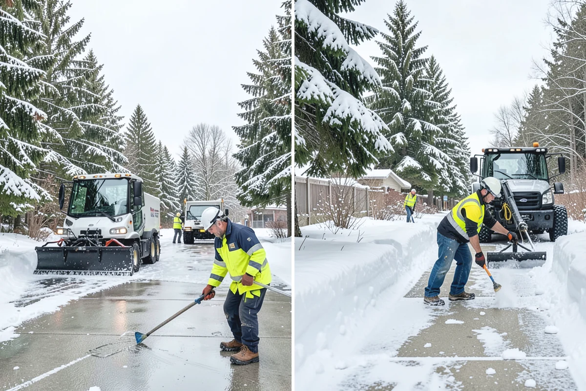 Gas Station Sidewalk Clearing in Marysville, Snohomish County, WA - Clear the store entrance and threshold before it packs down