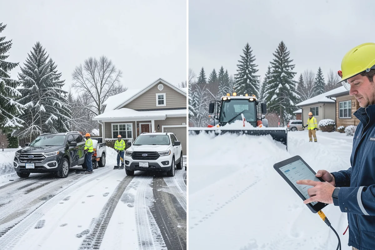 Gas Station Sidewalk Clearing in Medina, King County, WA - Clear the store entrance and threshold before it packs down
