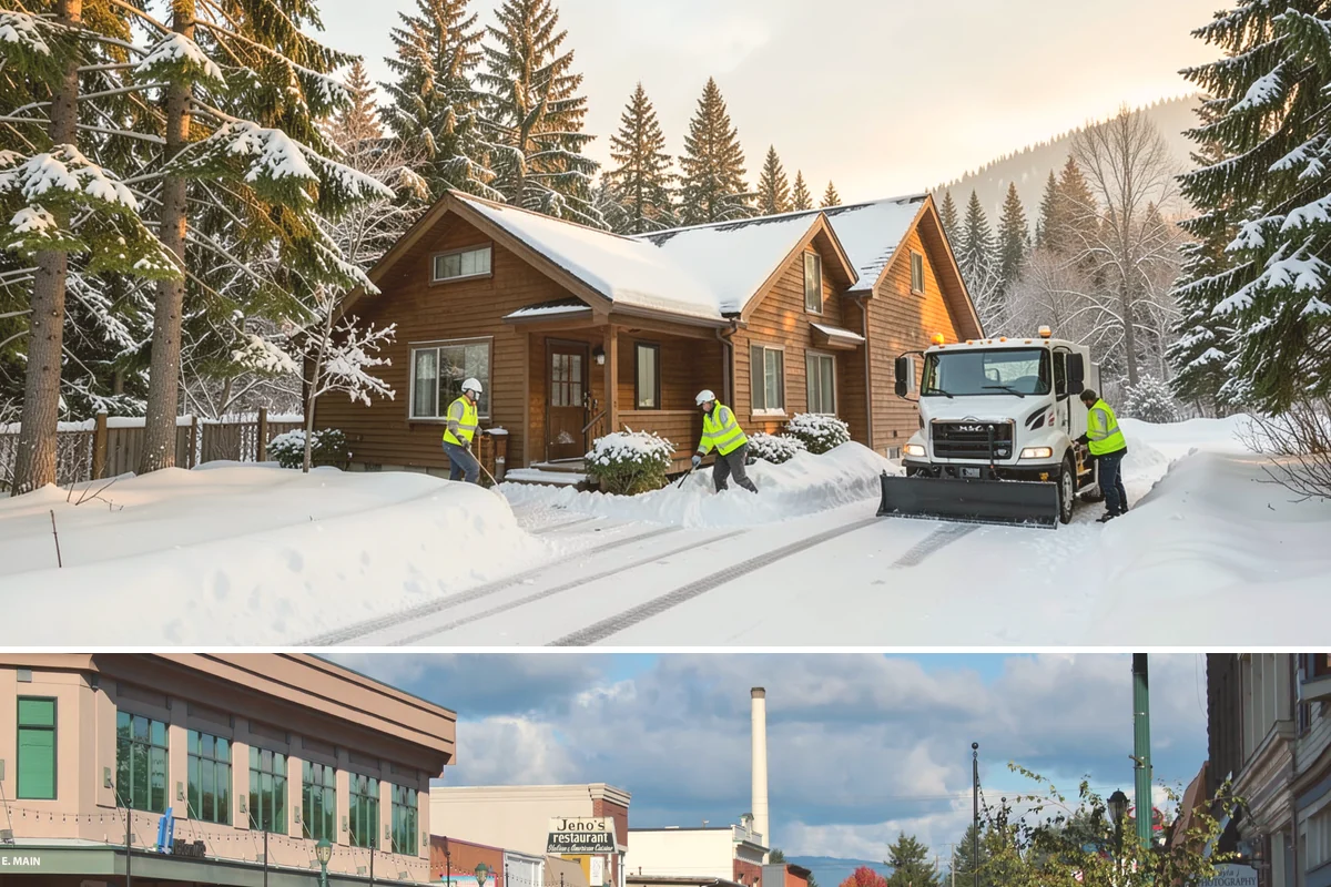 Gas Station Sidewalk Clearing in Monroe, Snohomish County, WA - Gas station demand is steady from late November through February, with 24-hour turnover keeping threshold ice a constant refreeze...