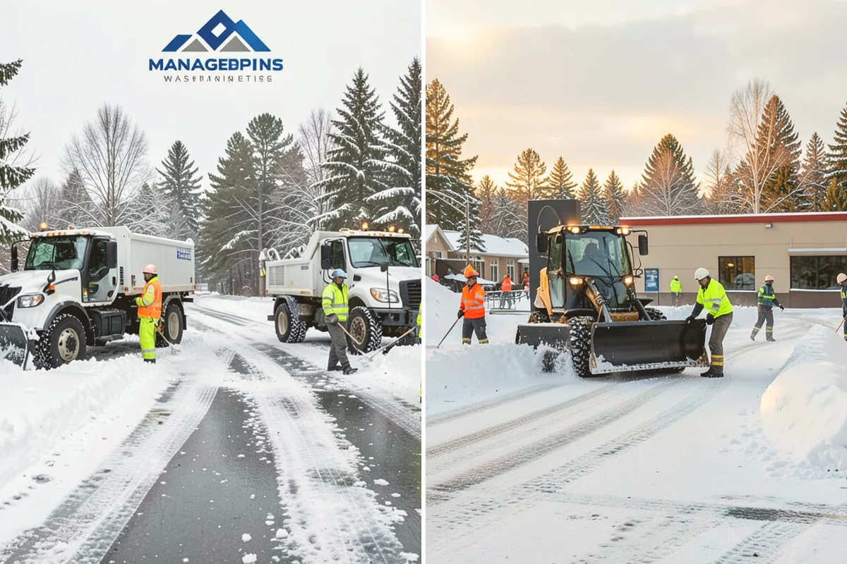 Gas Station Sidewalk Clearing in Mount Vernon, Skagit County, WA - Clear the store entrance and threshold before it packs down