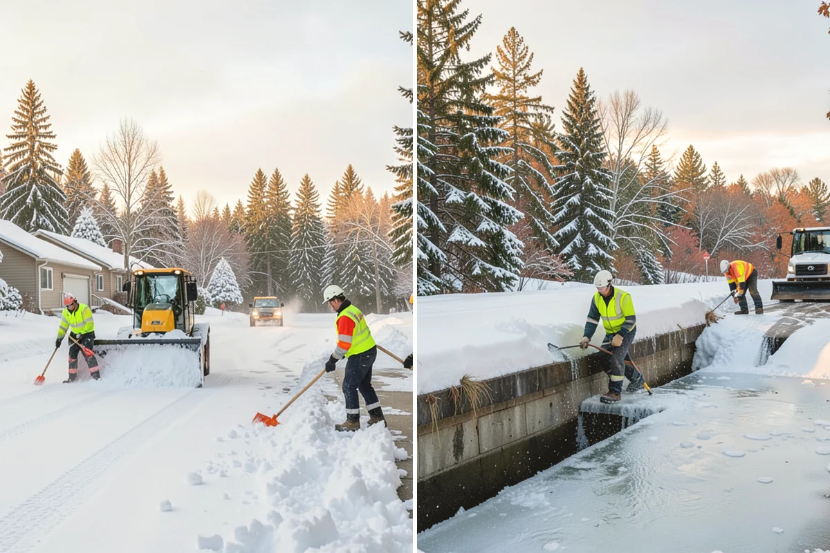 Gas Station Sidewalk Clearing in Mukilteo, Snohomish County, WA - Clear the store entrance and threshold before it packs down
