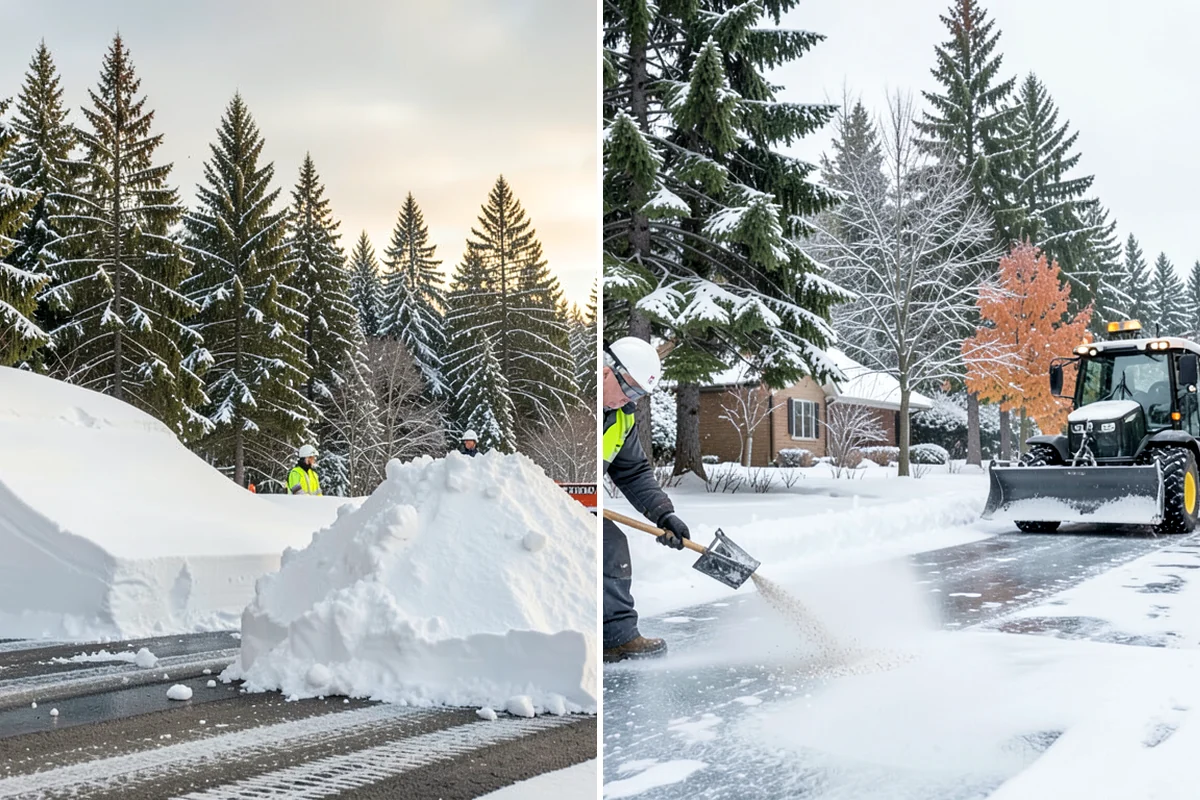 Gas Station Sidewalk Clearing in Normandy Park, King County, WA - Clear the store entrance and threshold before it packs down