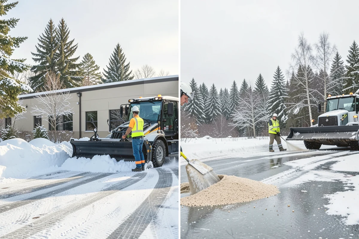 Gas Station Sidewalk Clearing in Oak Harbor, Island County, WA - Clear the store entrance and threshold before it packs down