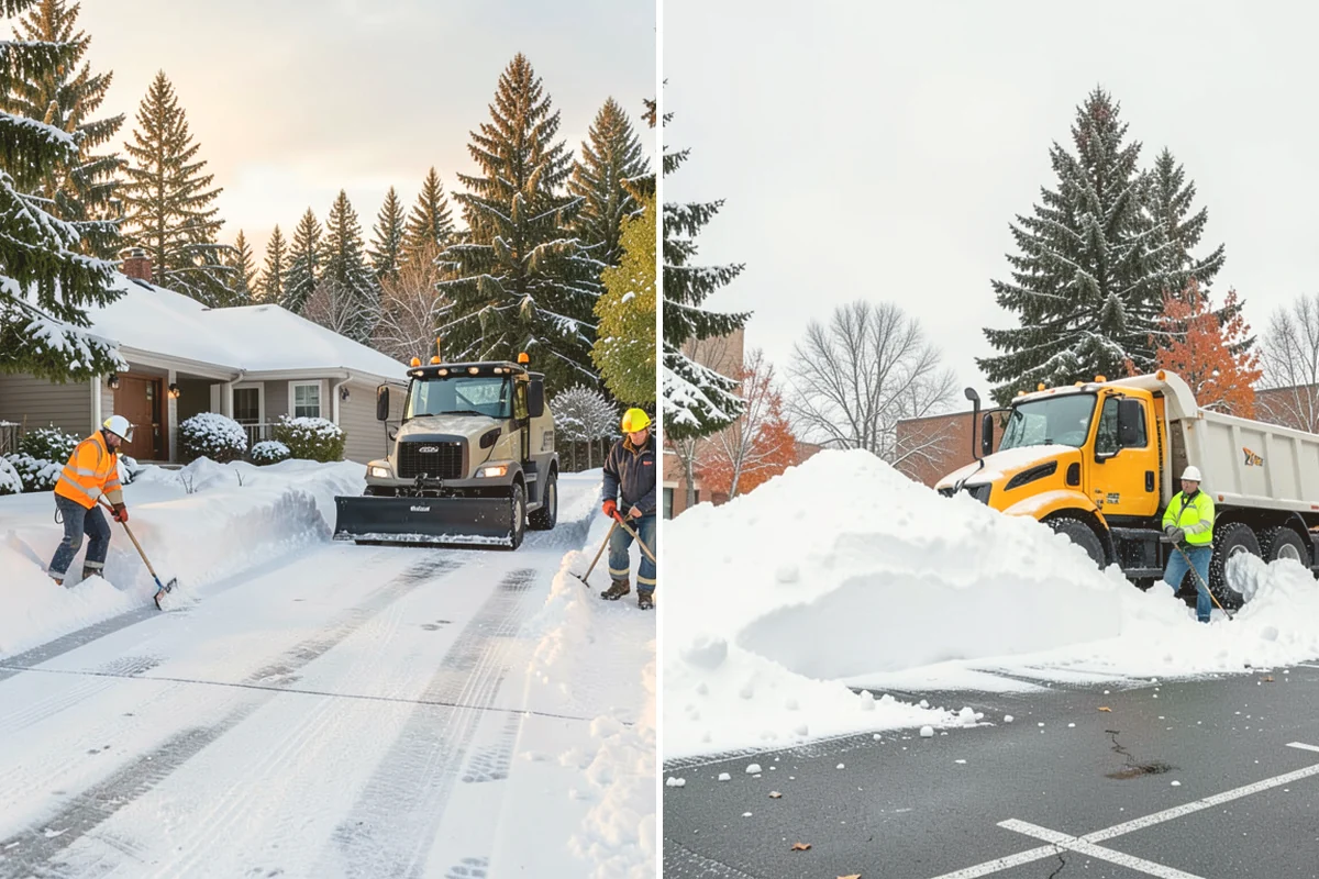 Gas Station Sidewalk Clearing in Orting, Pierce County, WA - Clear the store entrance and threshold before it packs down
