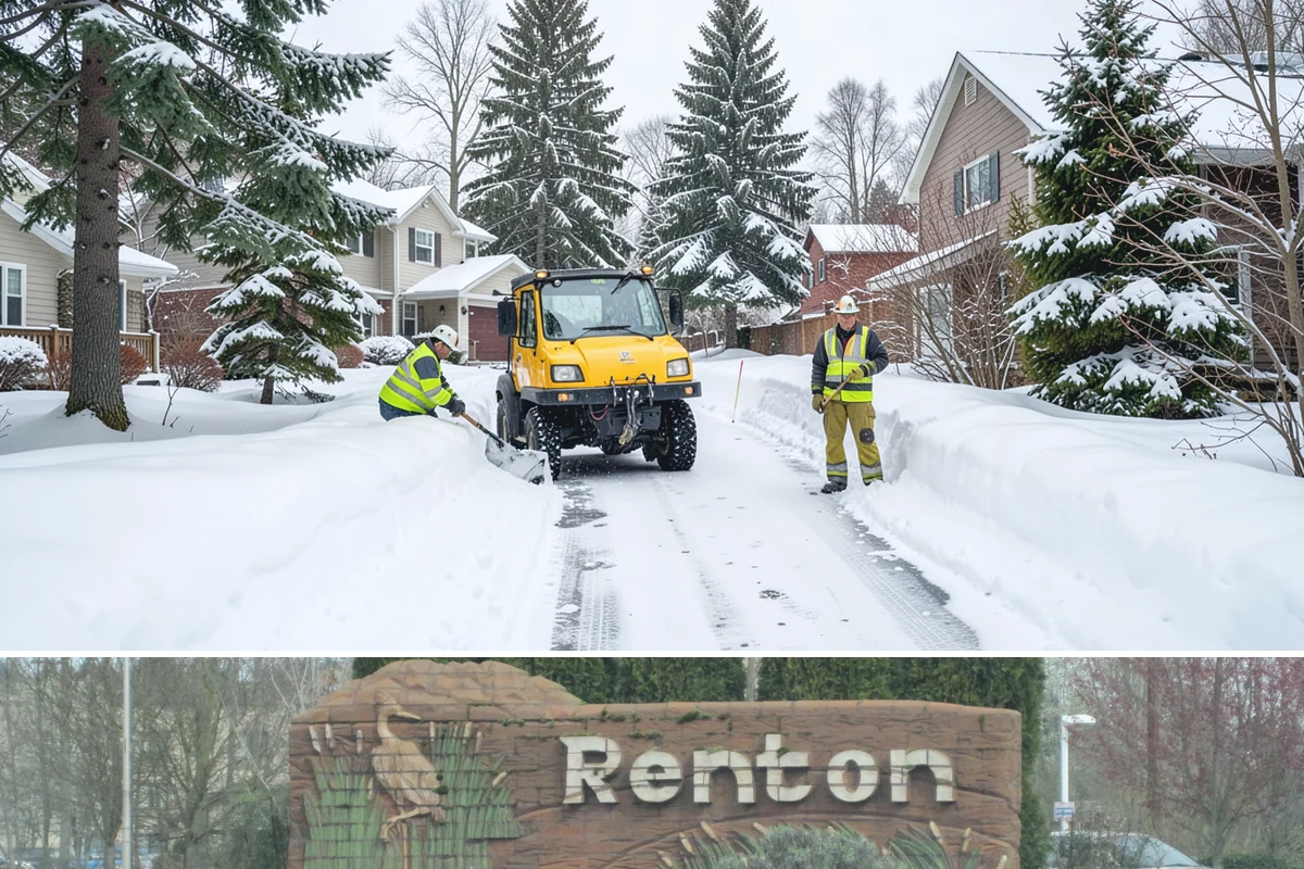 Gas Station Sidewalk Clearing in Renton, King County, WA - Gas station demand is steady from late November through February, with 24-hour turnover keeping threshold ice a constant refreeze...